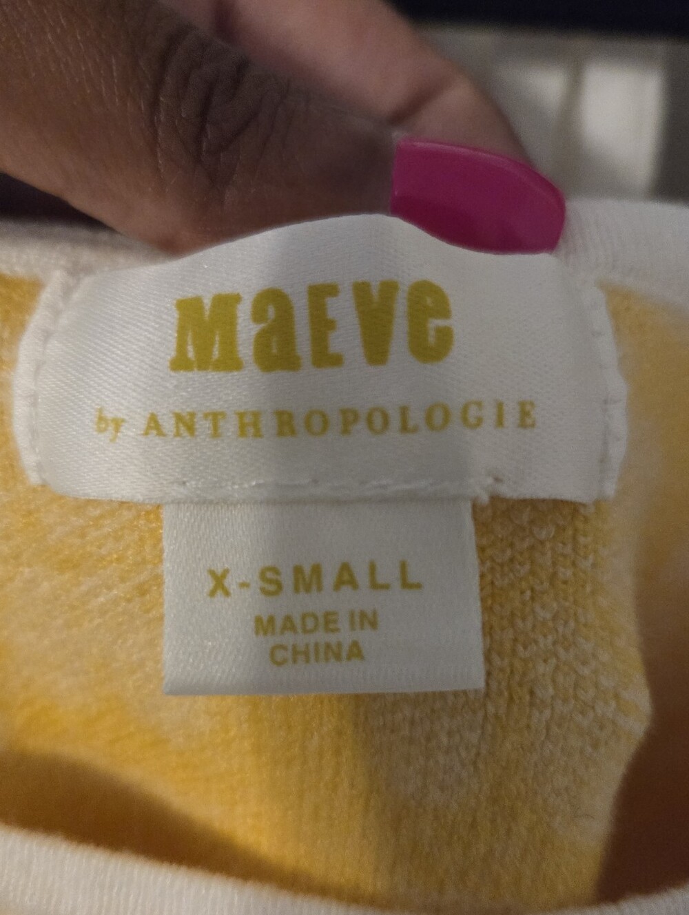 Anthropologie Women's Maeve Yellow Floral Boho Sweater Top | Open Back | Sz XS - Picture 9 of 13
